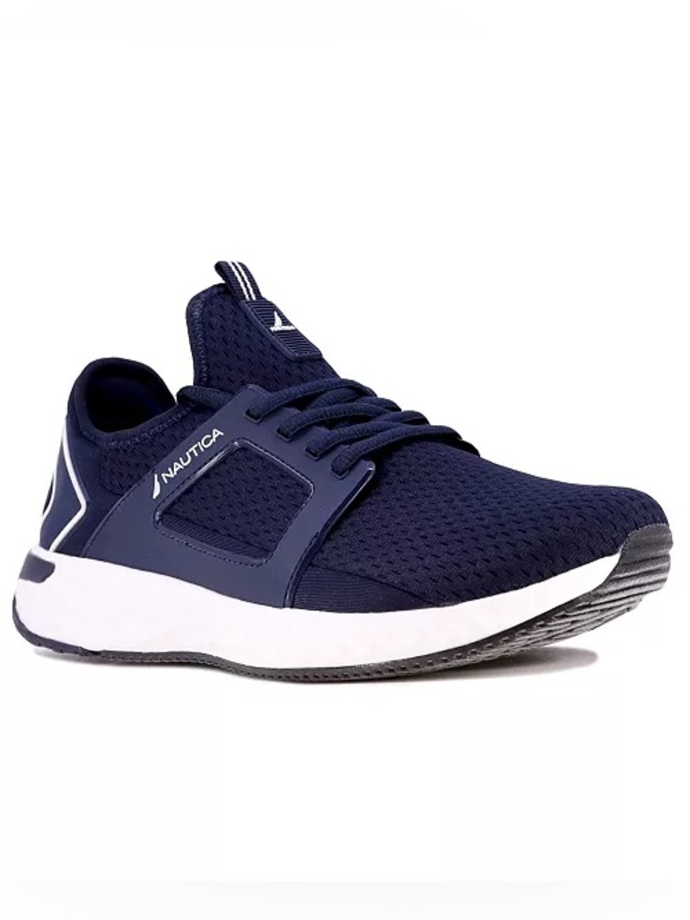 Nautica Aron Men's Navy and White Slip-On Mesh Sneaker - Picture 1 of 10